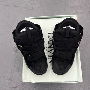LANVIN LACE UP SNEAKERS TRIPLE BLACK SIZE 38 comes with everything